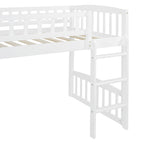 Twin Size Loft Bed With Slide And Ladder - White