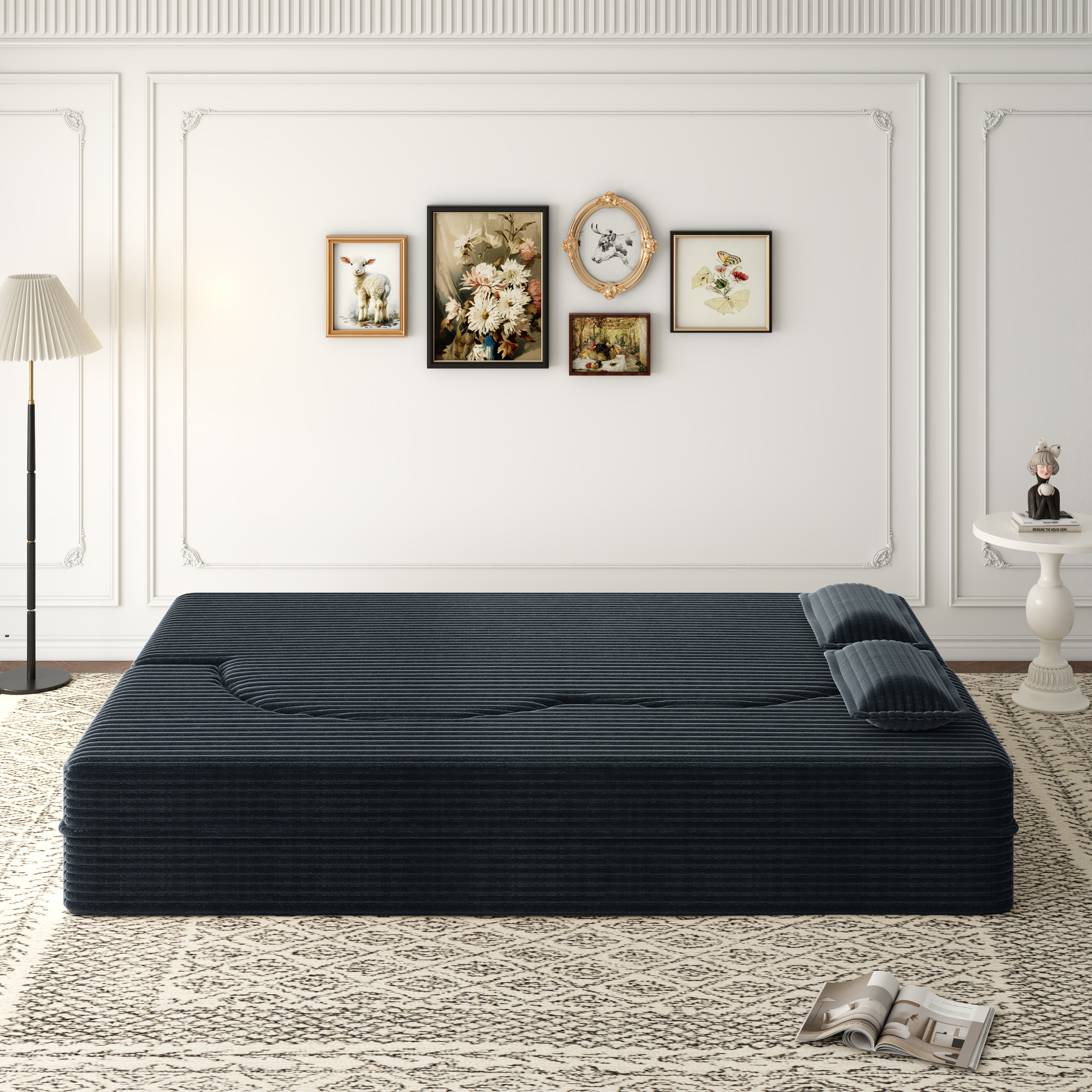 Modern Floor Sofa Bed with Pillows