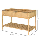 Outsunny 43x18x30in Raised Garden Bed with 8 Pockets and Shelf