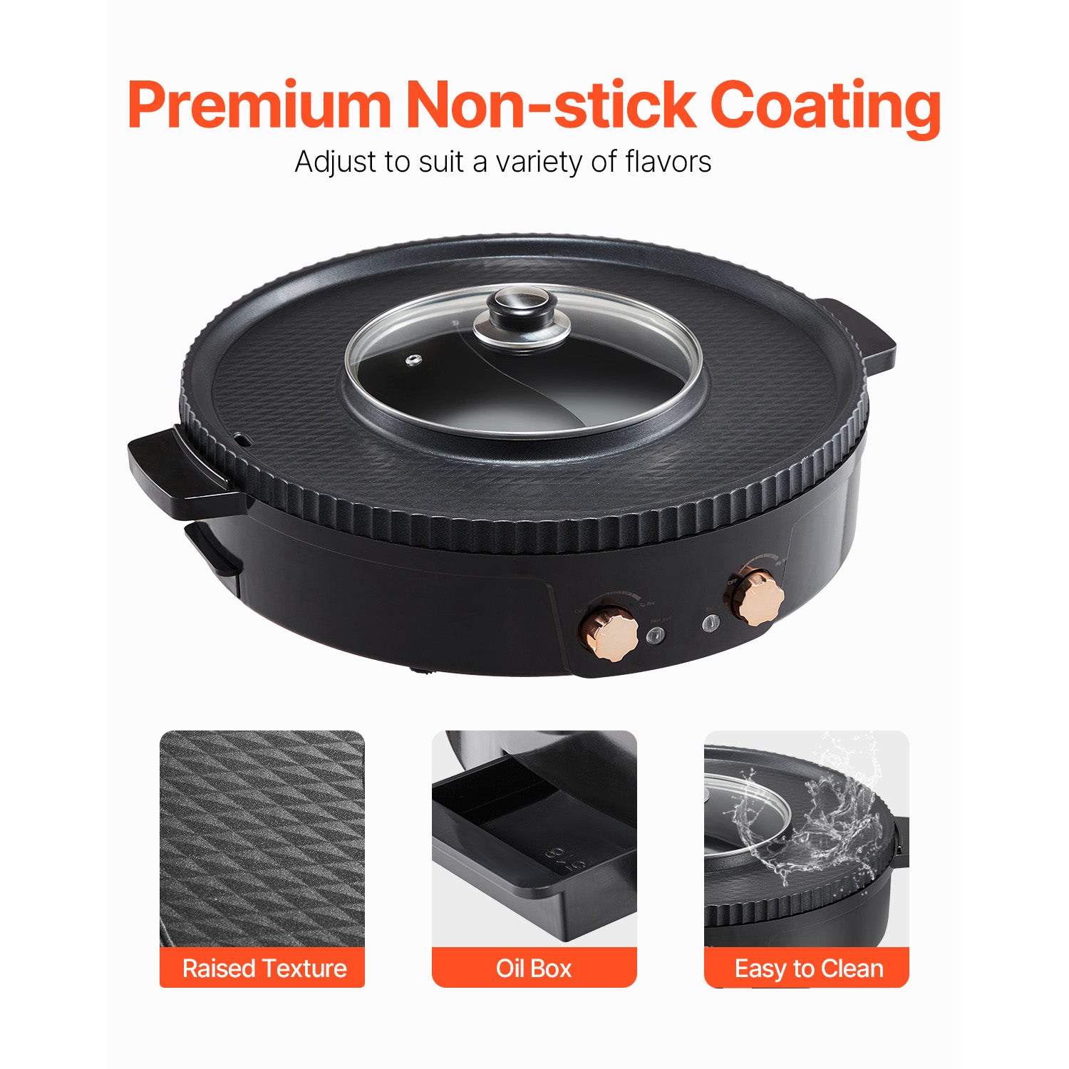 Hot Pot with Grill 1800W 2-in-1 Electric Smokeless Grill