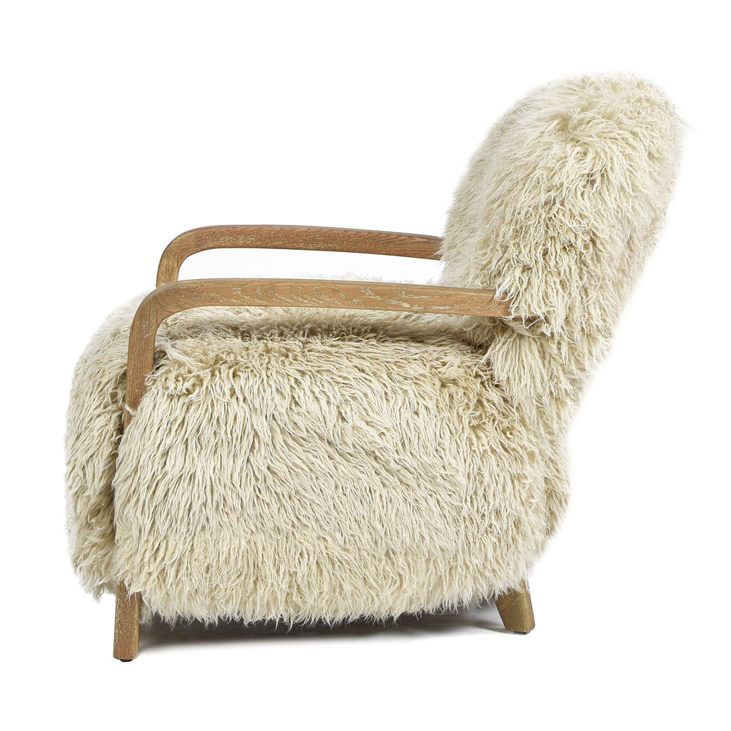 Enchante 28.5" New Zealand Sheepskin Accent Arm Chair