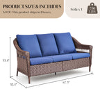 67.3" Outdoor Wicker Patio Sofa