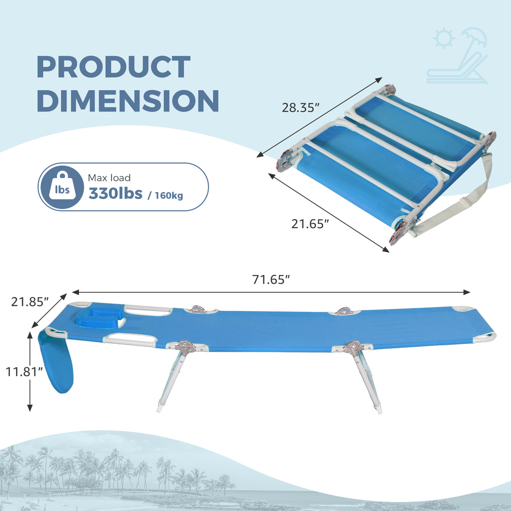 Set of 2 Portable Reclining Loungers