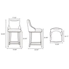 Shubert Wood Upholstered Counter Stool in Dark