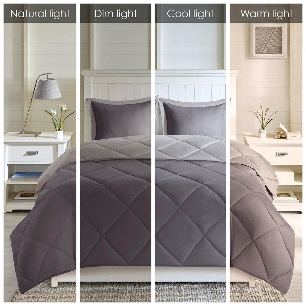 Twin/Twin XL 3M Scotchgard Diamond Quilting Reversible Down Alternative Comforter Set