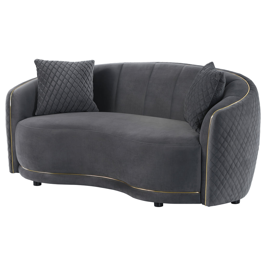 Lorraine Dark Upholstered Loveseat