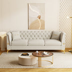 Contemporary Faux Sherpa Fabric Sofa With Pillows