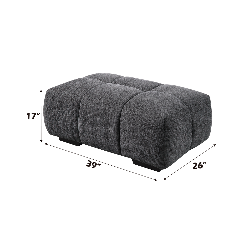 Chosen Gray Chenille Ottoman