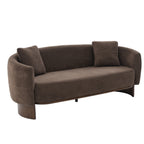 81 in. Curved Velvet Sofa with Wooden Base