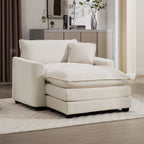 Comfortable Single Chair Deep Seat Sofa With Footstool