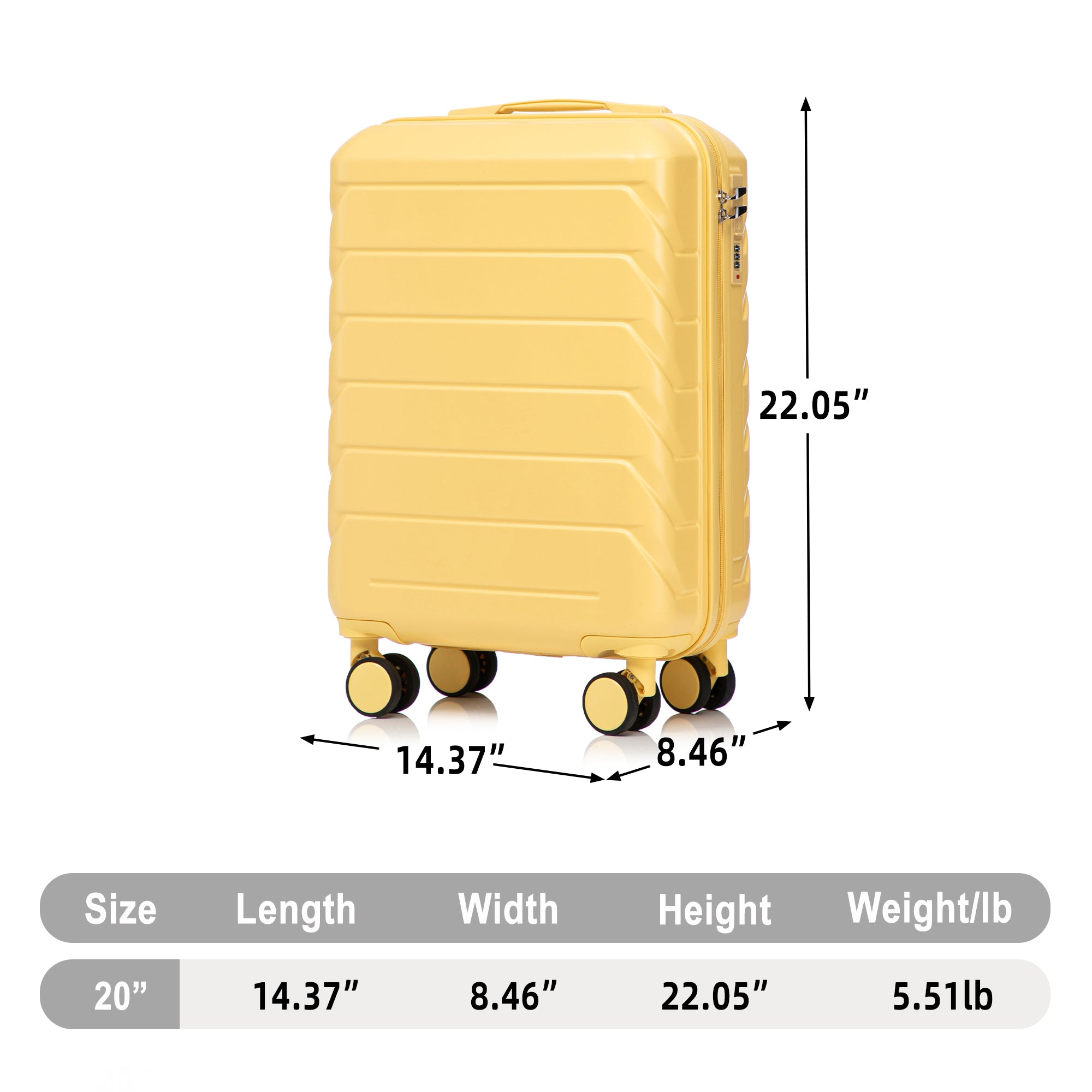 20 Inch ABS Hard Shell Travel Checked Luggage