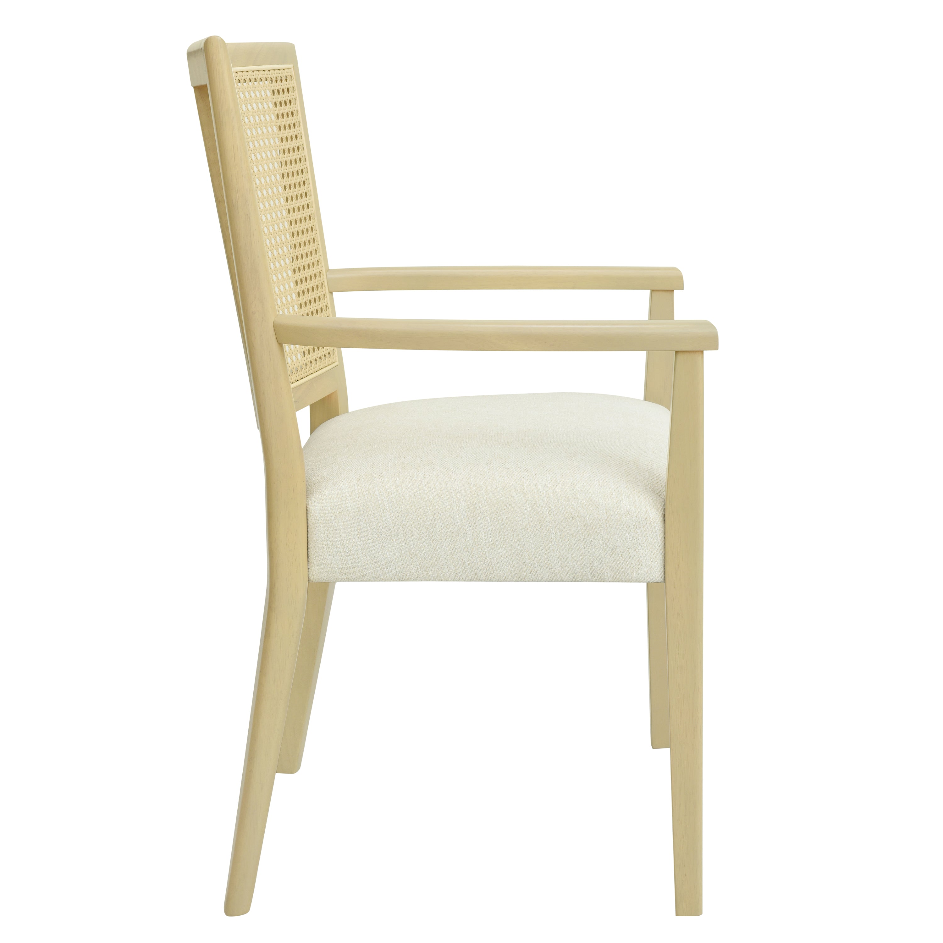 Arm Dining Chair Set of 2 - Light Ash & Beige