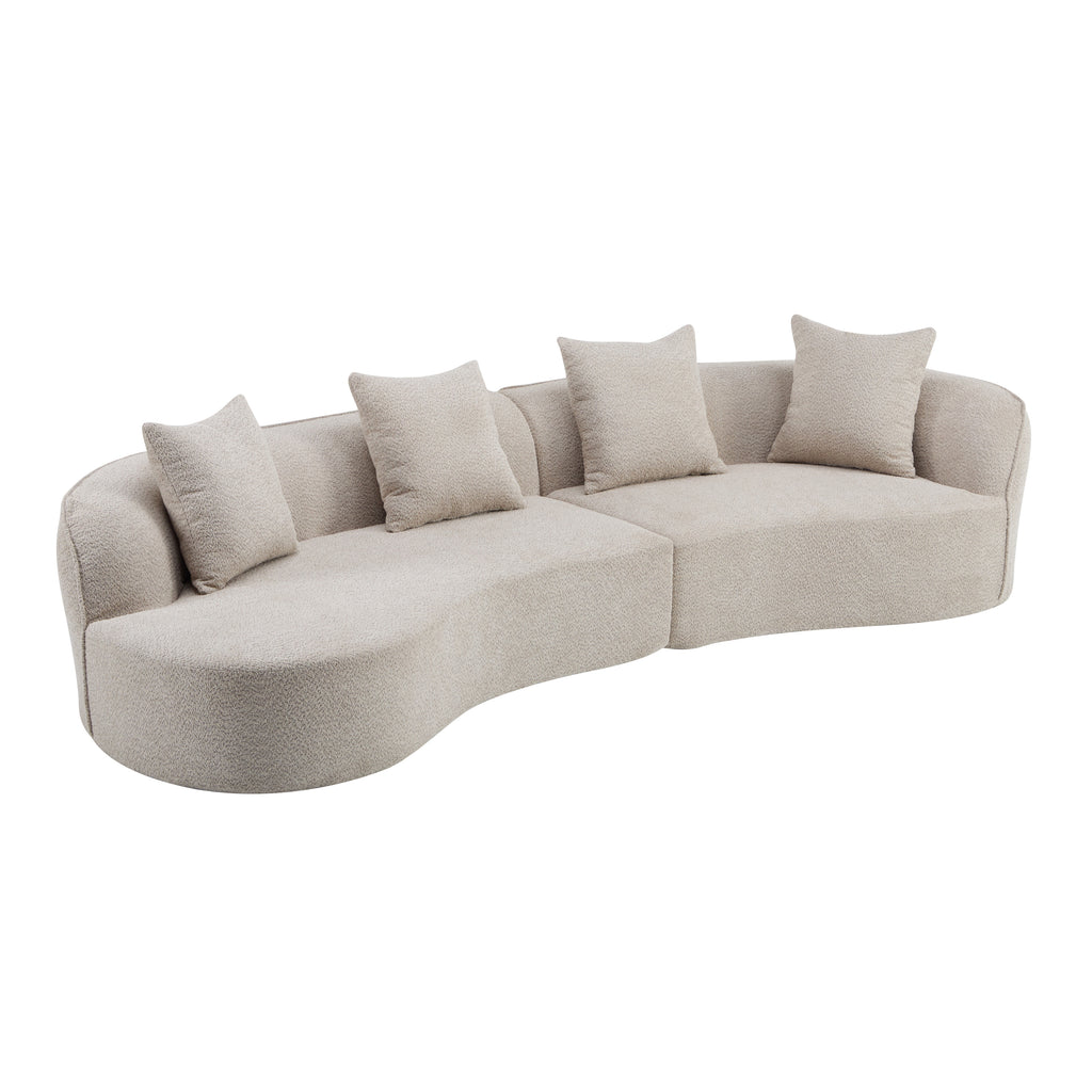 126" Curved Sectional Sofa (Almond-D28 Full Foam)