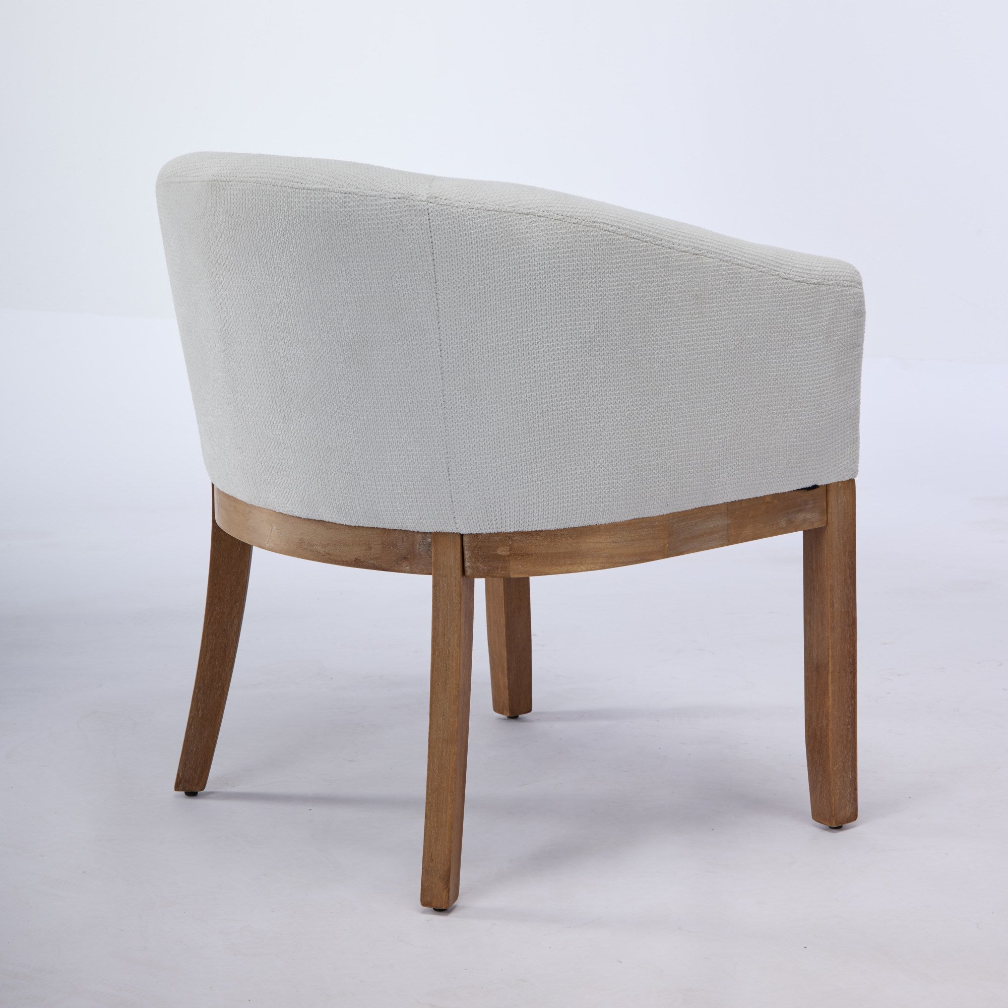 Mid Century Modern Upholstered Barrel Dining Chairs