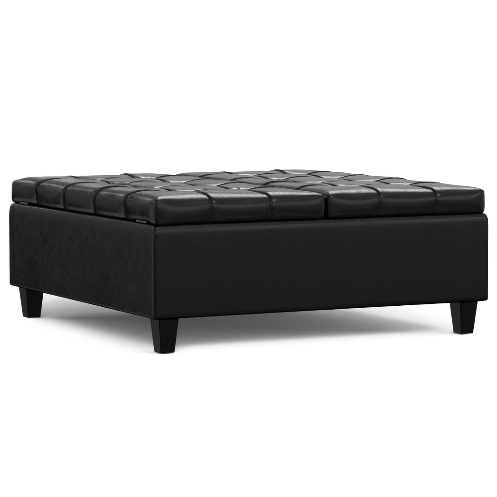 Harrison 40 Inch Wide Large Square Coffee Table Storage Ottoman