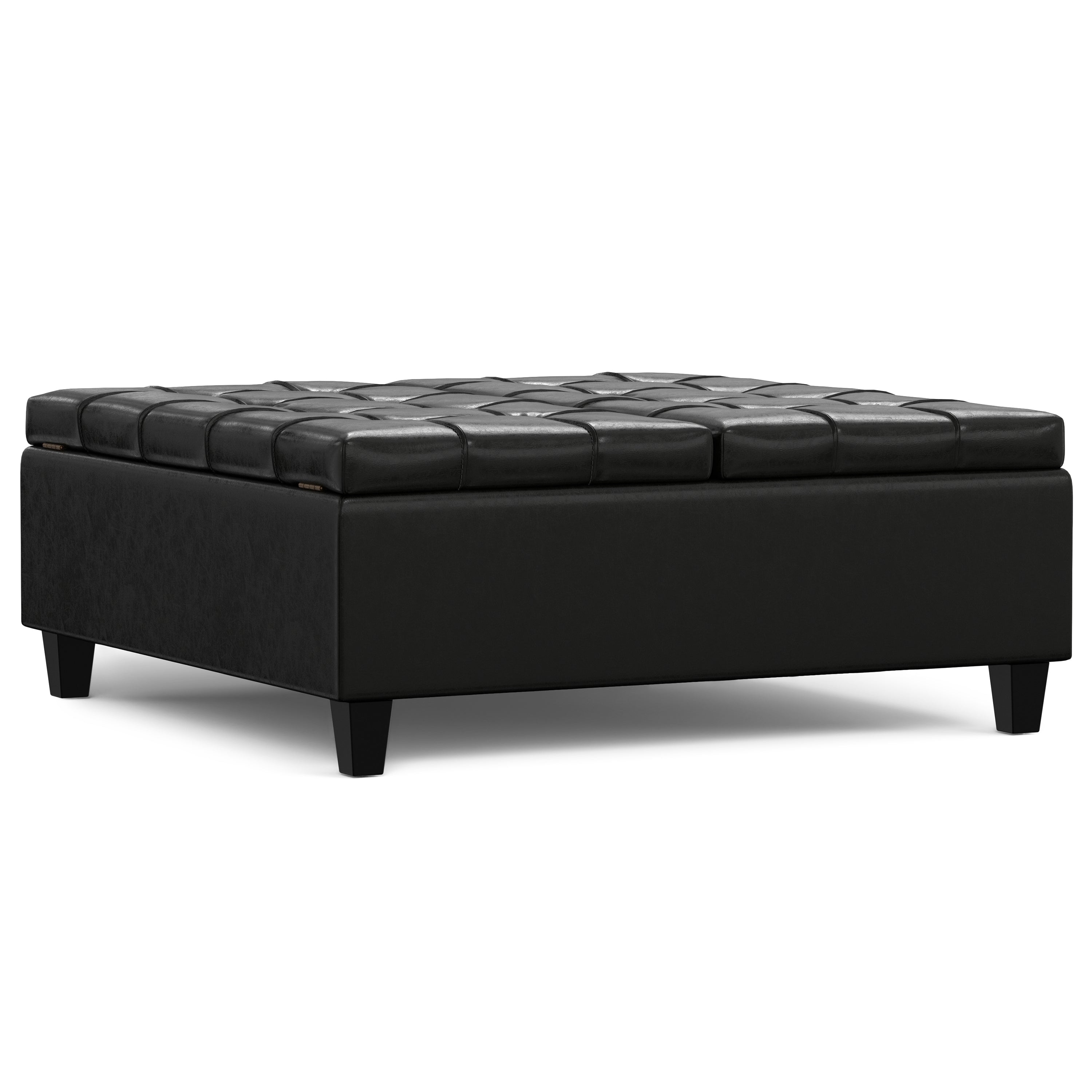 Harrison 40 Inch Wide Large Square Coffee Table Storage Ottoman