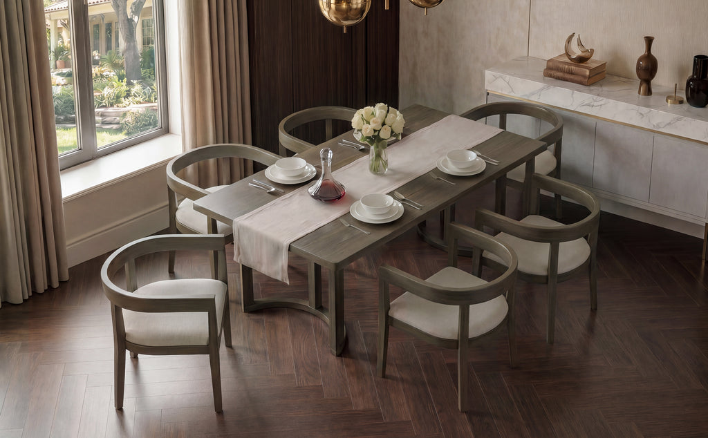 TREXM 7 Piece Dining Table Set for 6, Espresso