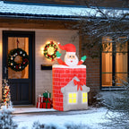 7Ft Christmas Inflatable Santa in Chimney Up and Down