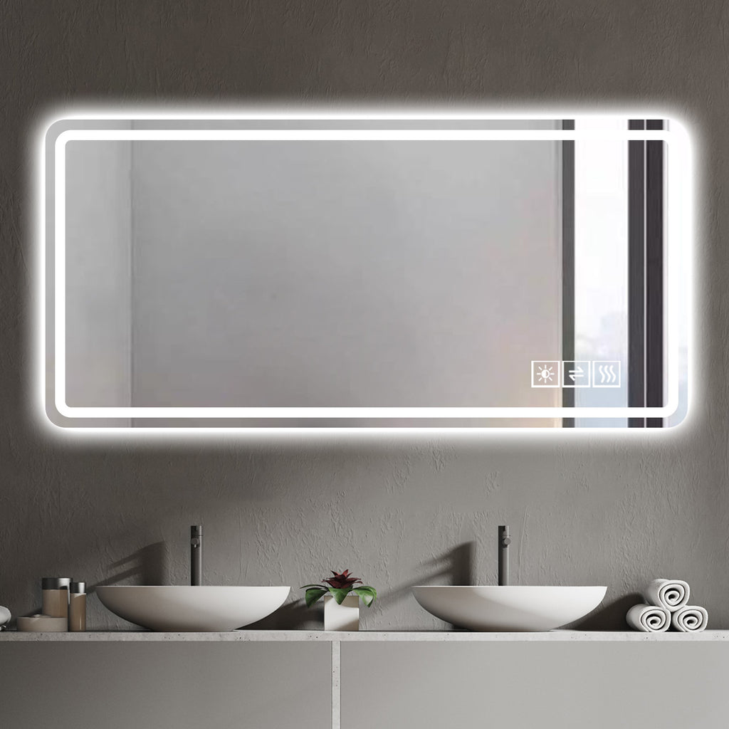 60X28 Inch LED Bathroom Mirror