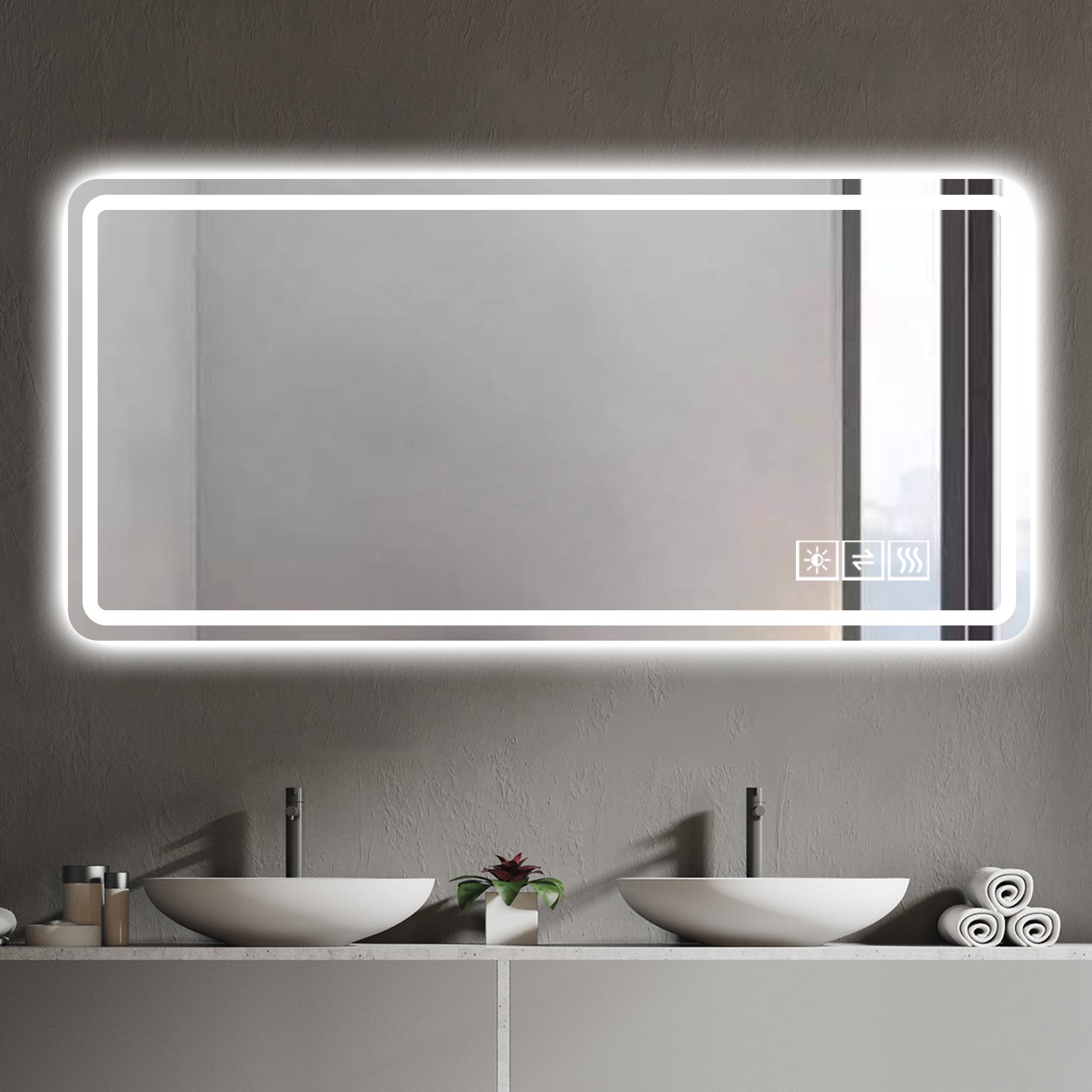 60X28 Inch LED Bathroom Mirror
