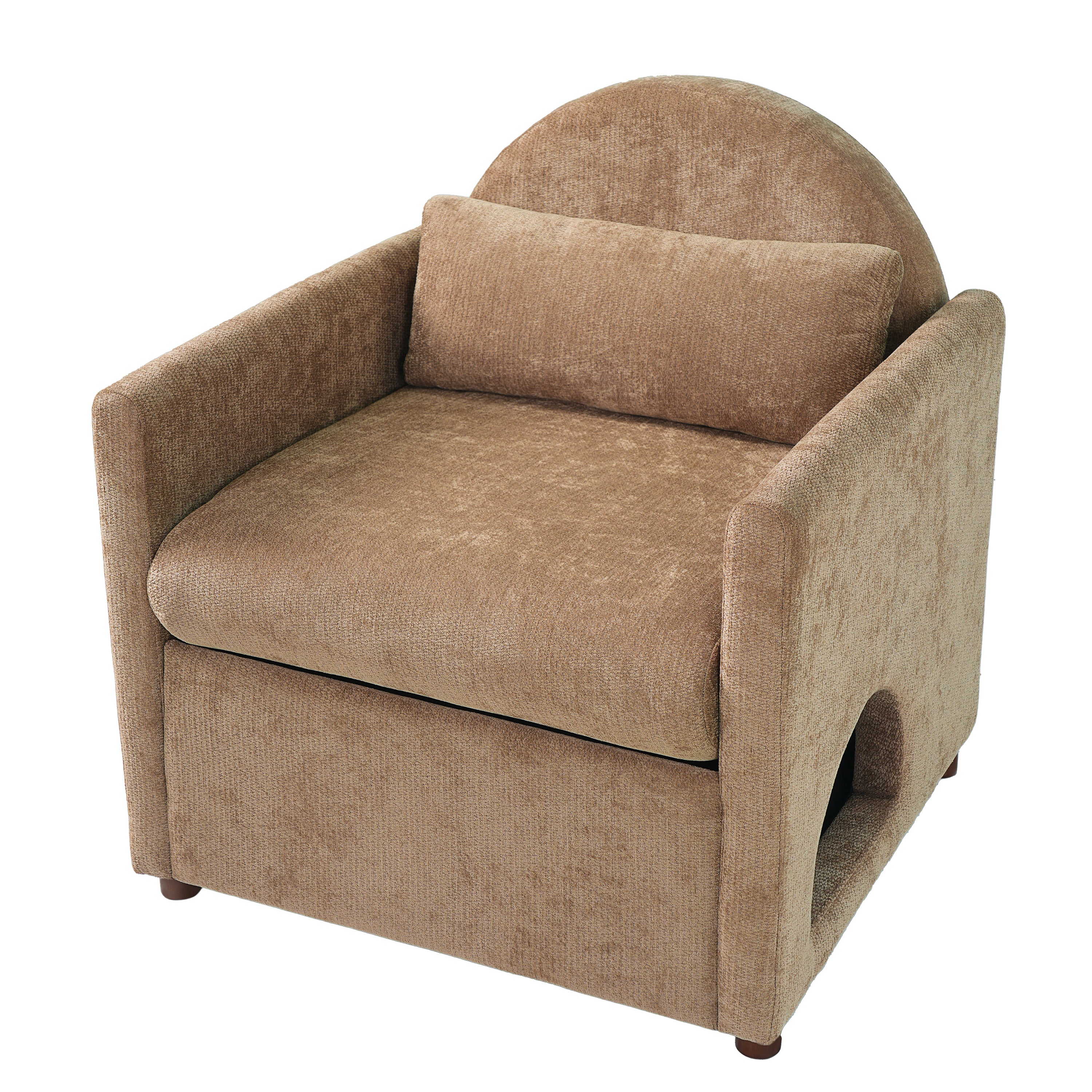Coffee Pet Friendly Accent Chair with Hidden Pet Nook
