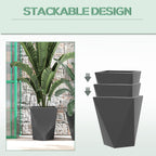 Outsunny Set of 3 Tall Planters