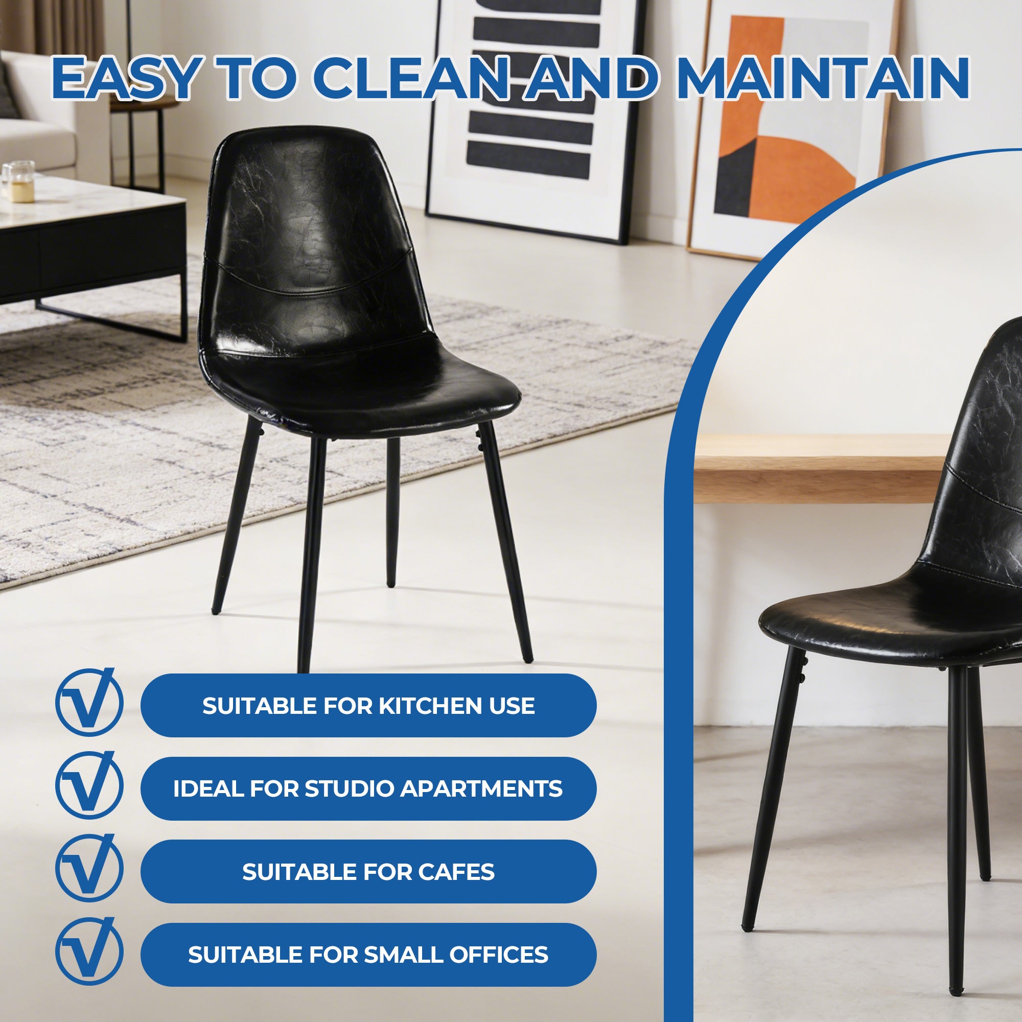PU Dining Chair 4-Piece Set
