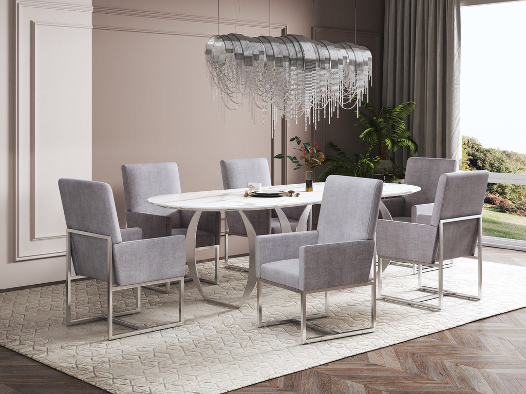 Element Metal Velvet Dining Chair