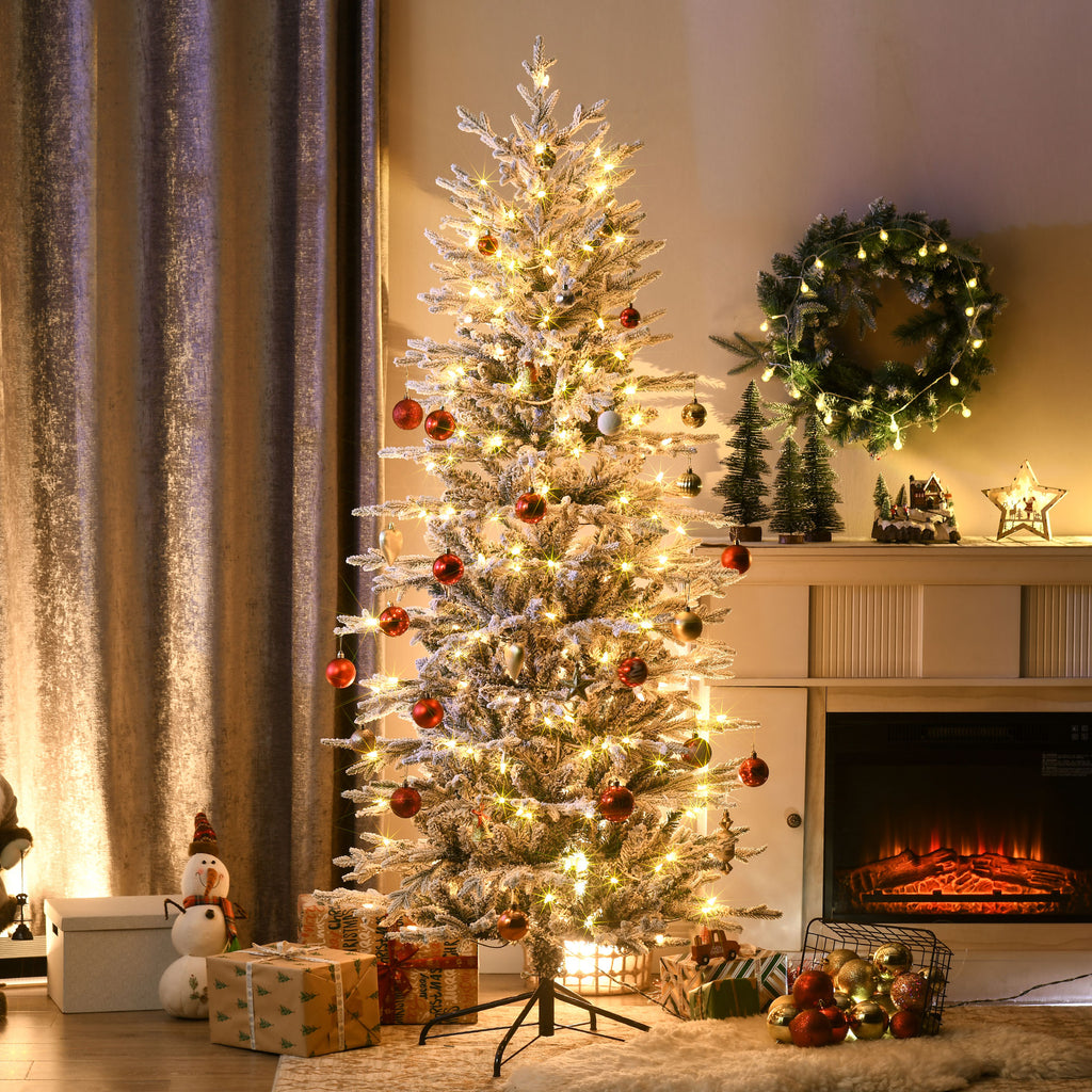 HOMCOM 6ft Tall Prelit Artificial Christmas Tree