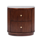 Valentine 24" 2-Drawer Storage Side Table, Dark