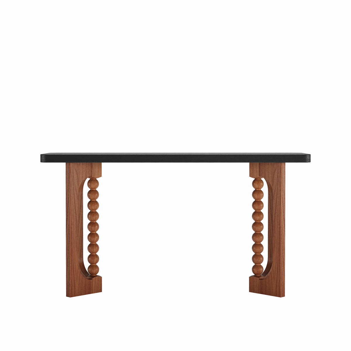 59'' Console Table for Living Room,Long Wood Sofa Table Behind Couch Table,Narrow Hallway Lacquered Accent Tables Unique Spherical Legs for Hallway, Living Room
