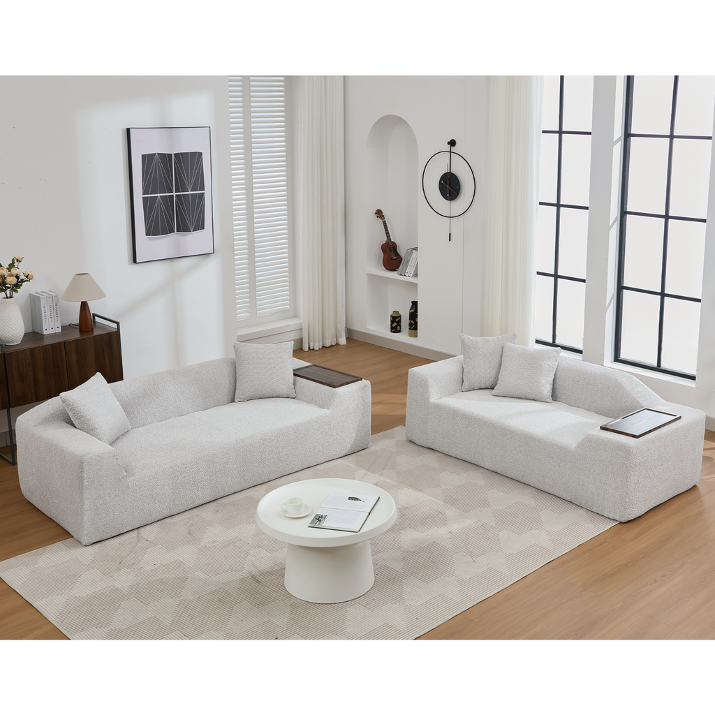 2 Piece Boucle Cloud Sofa Set