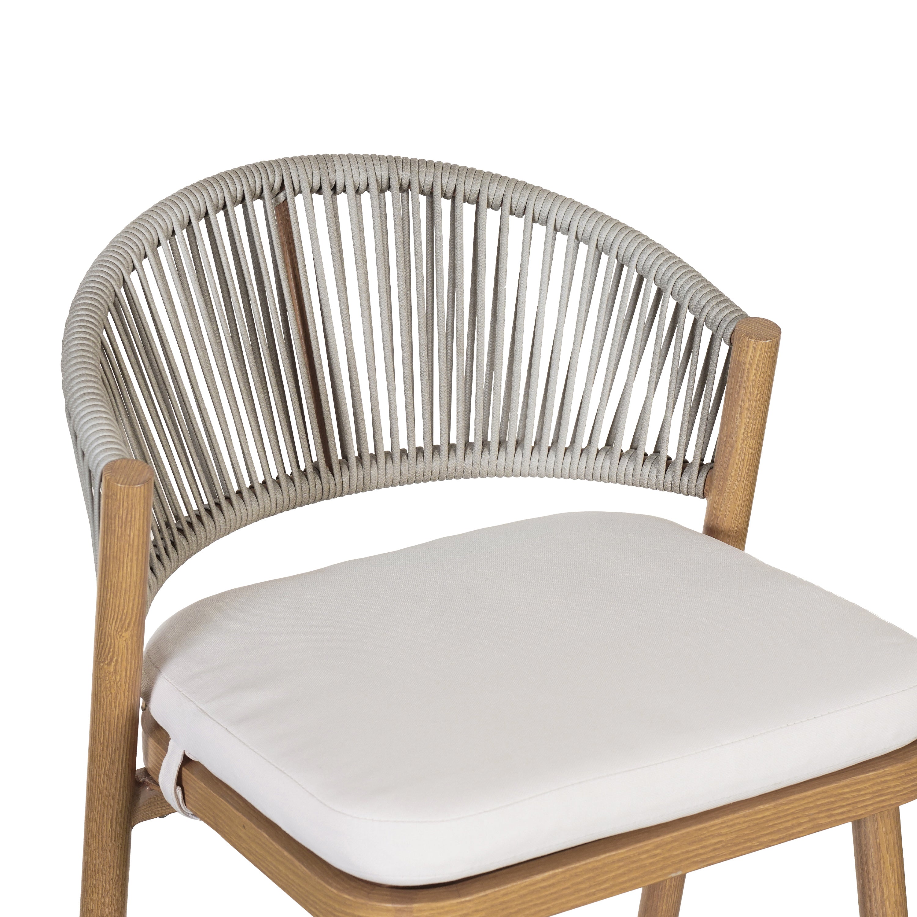 Outdoor 30.25" Seat Height Aluminum Frame Barstools with PE Rattan Backrest