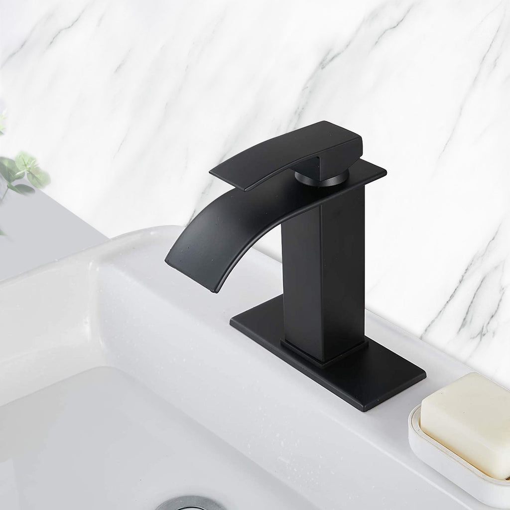 Waterfall Spout Bathroom Sink Single Handle Faucet