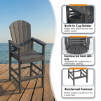 HDPE Bar Height Adirondack Chair with Cup Holder