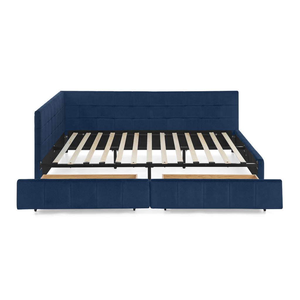 Queen Size Storage Upholstered Tufted Bed Frame