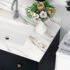 37 Inch Carrara Marble Vanity Top with Undermount Sink