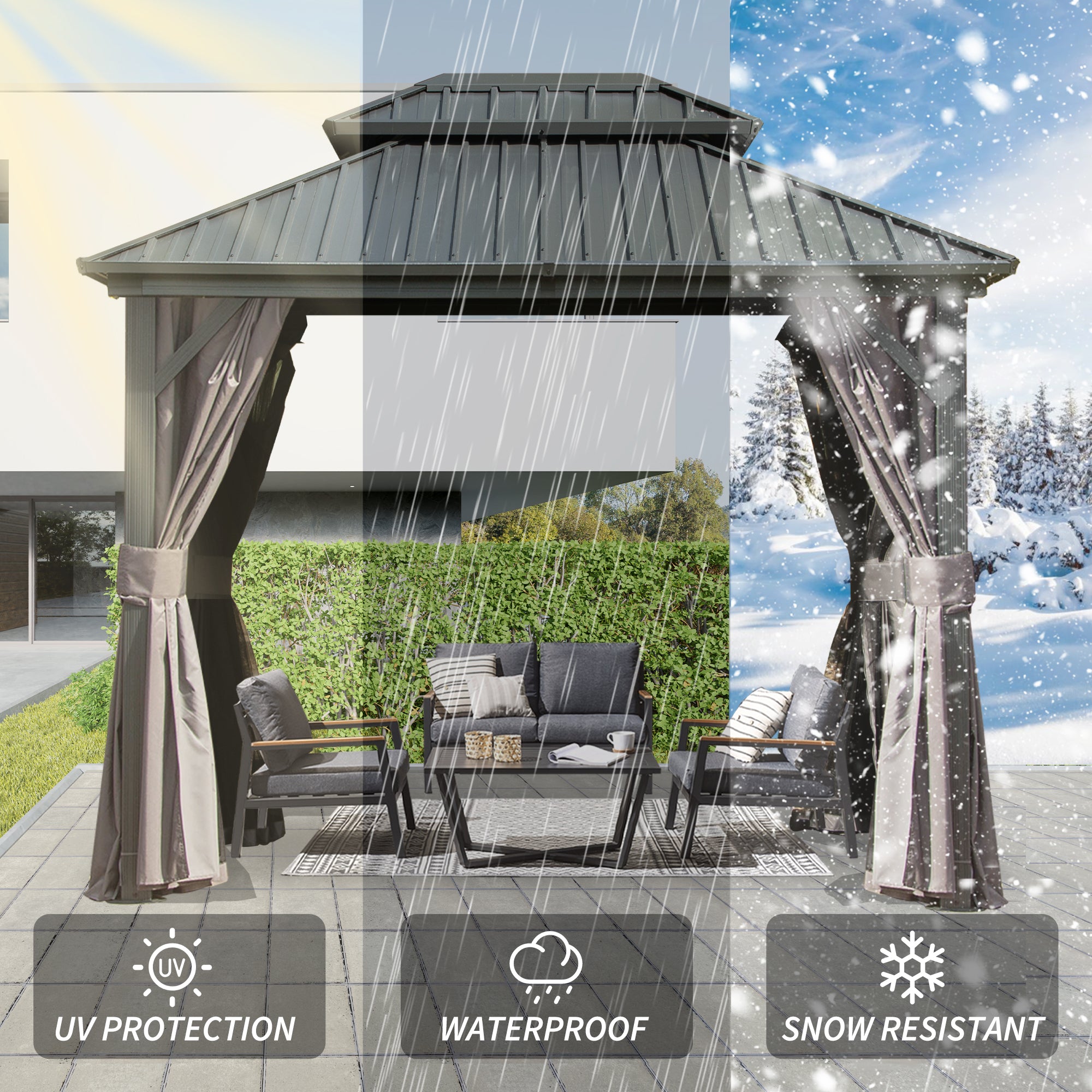 8' x 10' Hardtop Gazebo