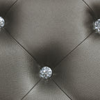 Karmen Metallic Upholstered Tufted Eastern King Panel Bed