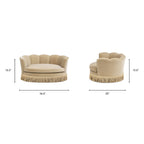 Clara 34.5" Scalloped Pet Sofa Bed - Medium - Fawn