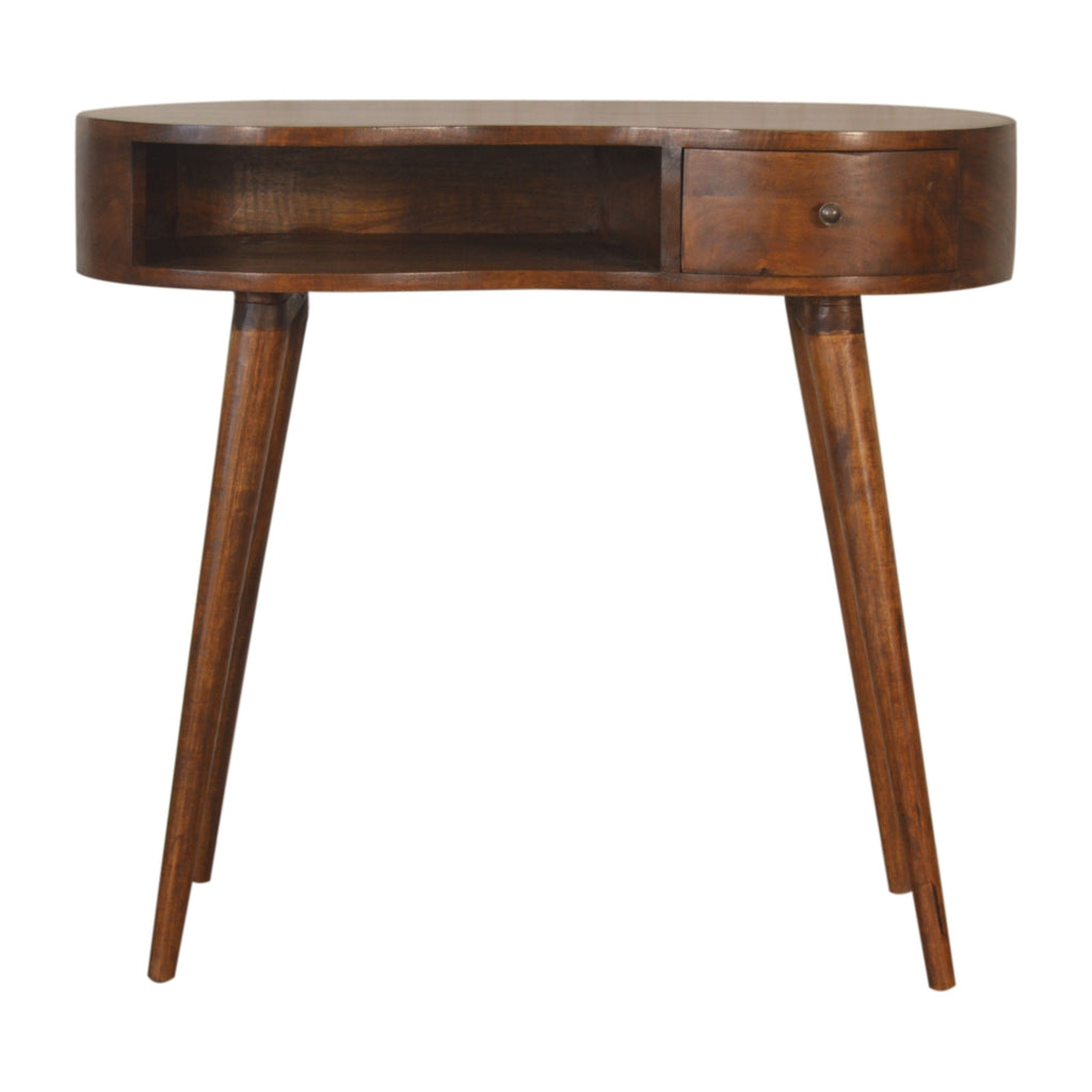 Solid Wood Chestnut Rounded Writing Desk