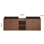 60in Reddish Brown Bathroom Vanity with Soft Close Doors