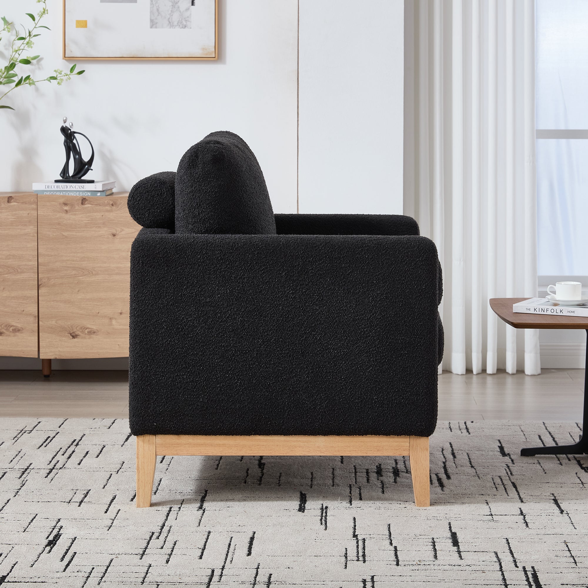 35.4" Wide Modern Farmhouse Performance Accent Chair