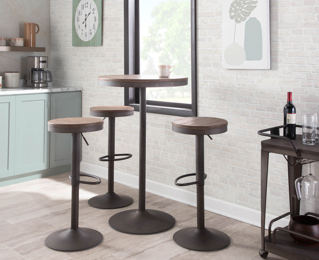 Adjustable Barstool in Antique and