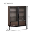 51.2'' Freestanding Display Cabinet with 2 Storage Drawers