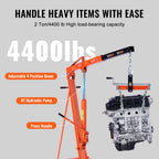 Hydraulic Engine Hoist with Lever, 2 Ton/4400 LBS Heavy-duty Cherry Picker