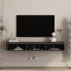 Floating TV Stand with LED Lights & Power Outlet