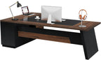 78.7" L-Shaped Executive Desk with File Cabinet & Drawers