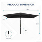6.5 x 10 ft Rectangular Patio Umbrella