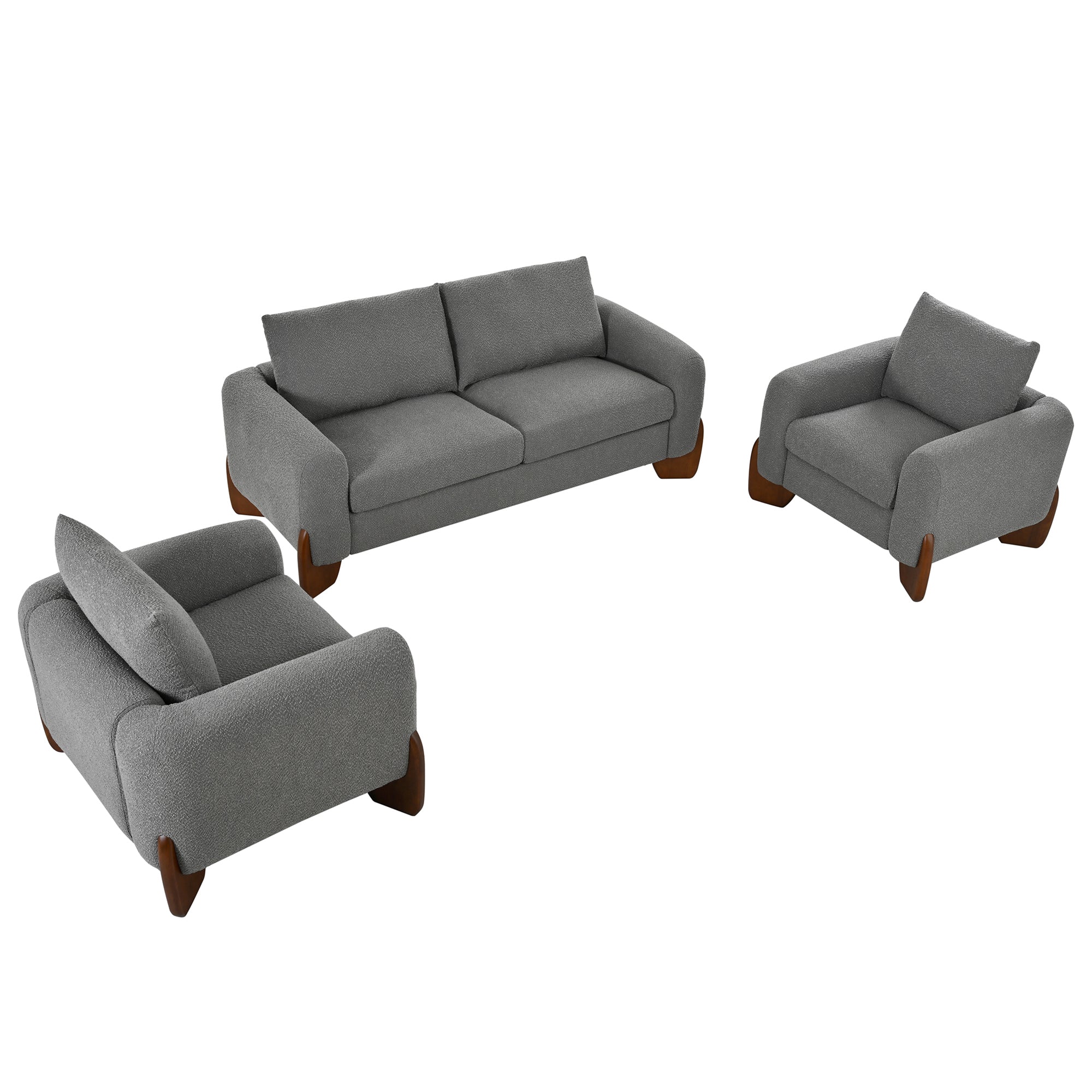 U_Style Modern 3-Piece Living Room Sofa Set